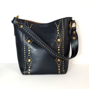 Frye Harness Stud Bucket Bag Black Leather Shoulder Bag
